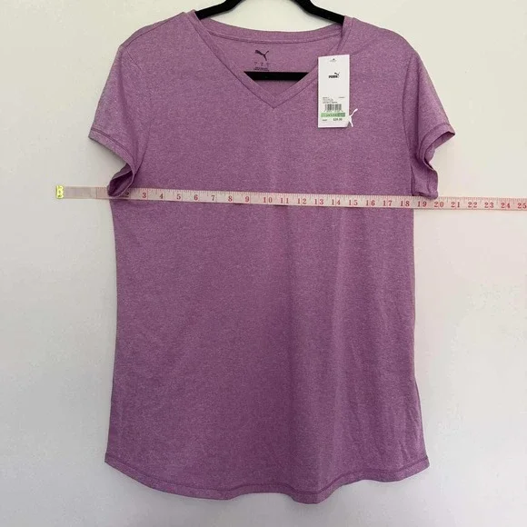 Puma V-Neck Active T-Shirt Wild Berry Heather Athletic Top Large‎ - Picture 8 of 8